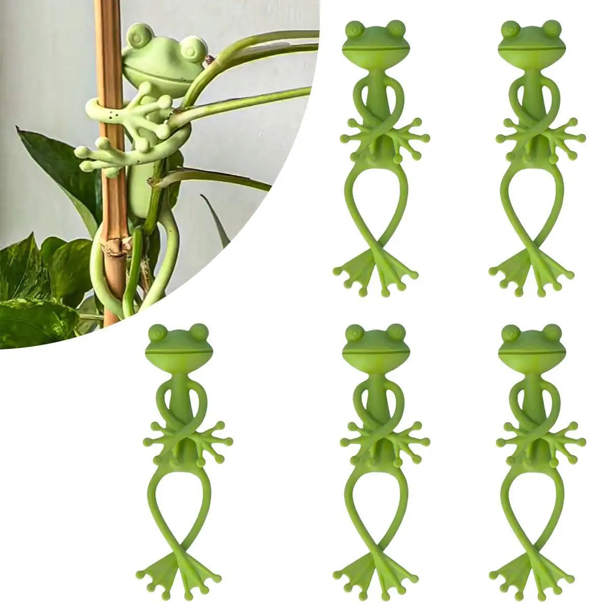 Frog Plant Support Clips – Decorative Plastic Plant Stand Plant Support Clip Peaceful Pleasures Health and Wellness 5P