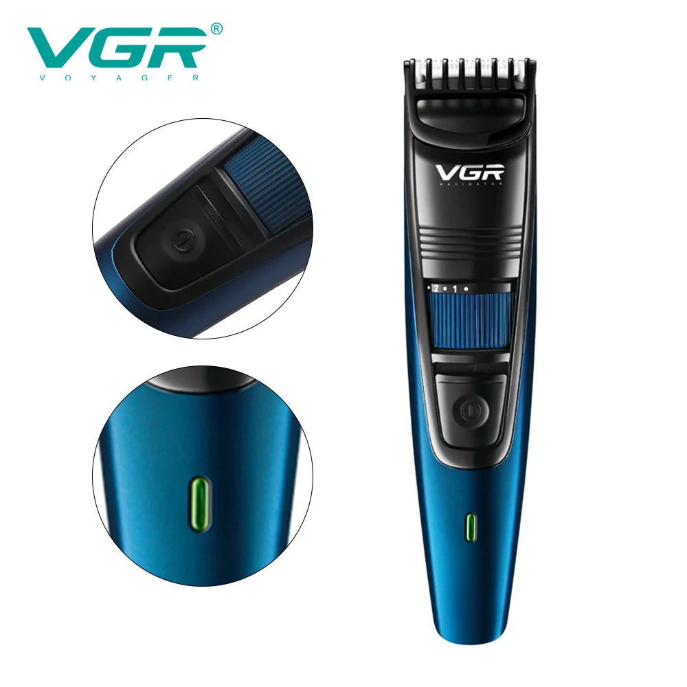 VGR 052 Adjustable Hair Beard Trimmer Professional Hair Clipper Hair Cutting Machine Rechargeable Haircut For Men Peaceful Pleasures Health and Wellness