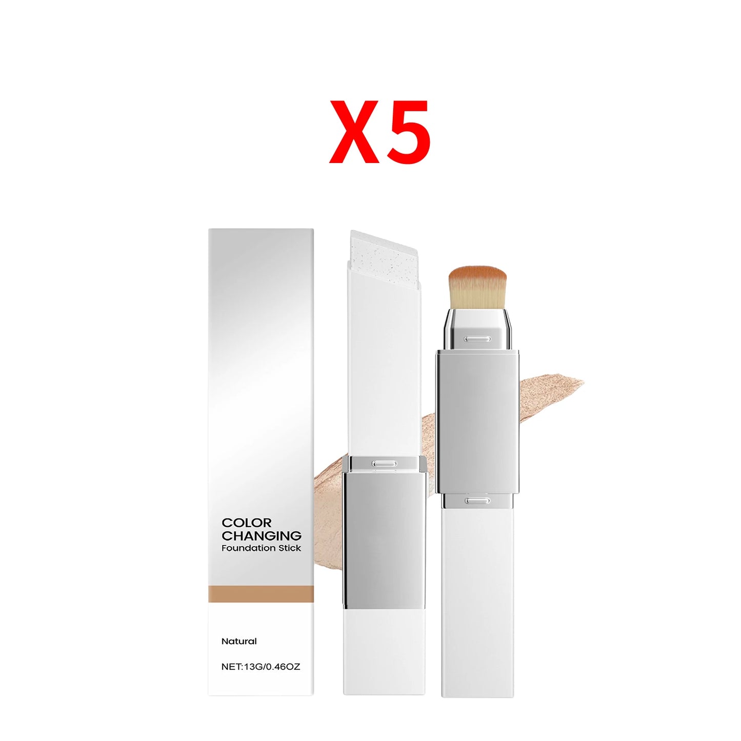 Double-Head Foundation Stick with Brush | Full Coverage Matte