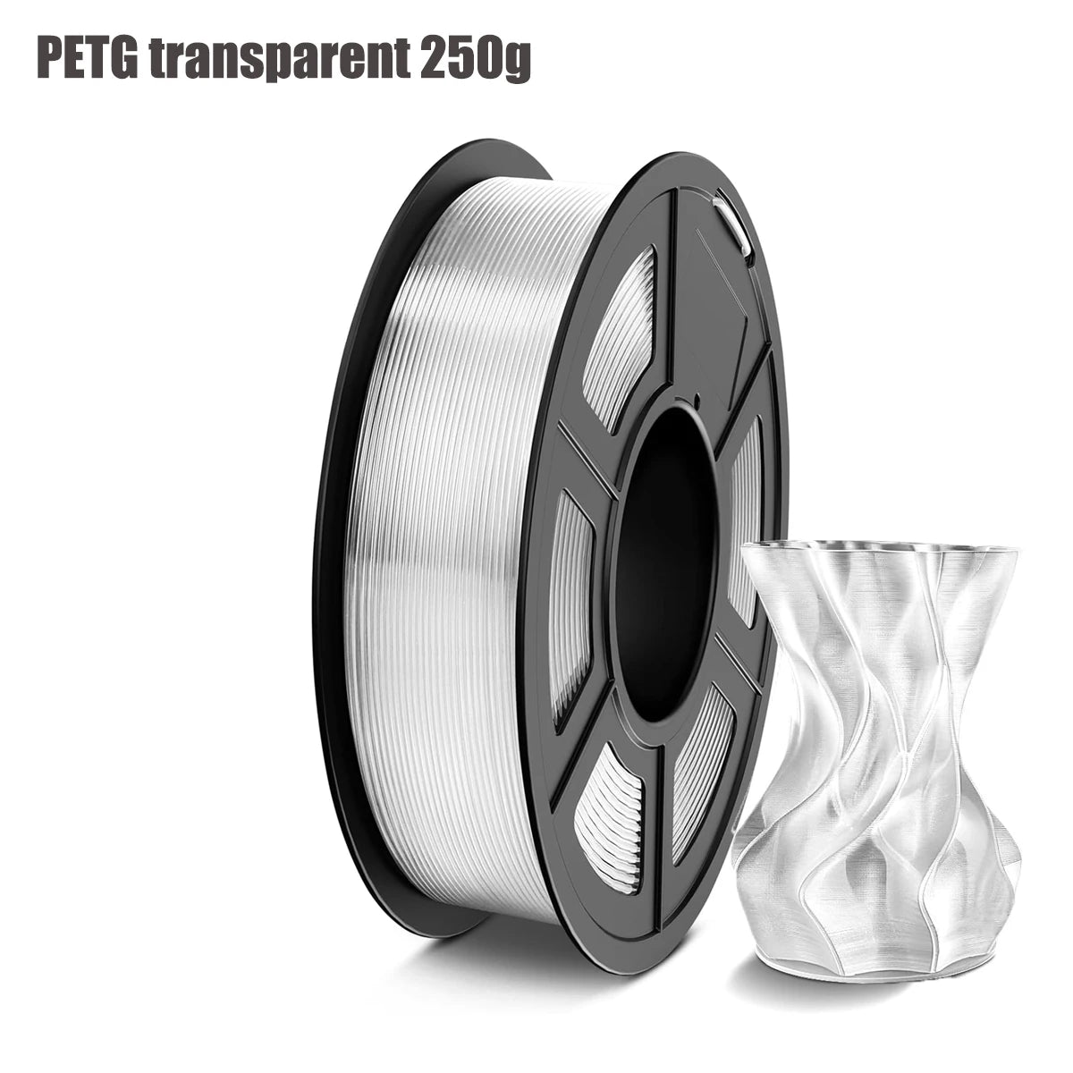 DINGSUN 3D Transparent PETG Filament 1.75mm ±0.02mm Accuracy