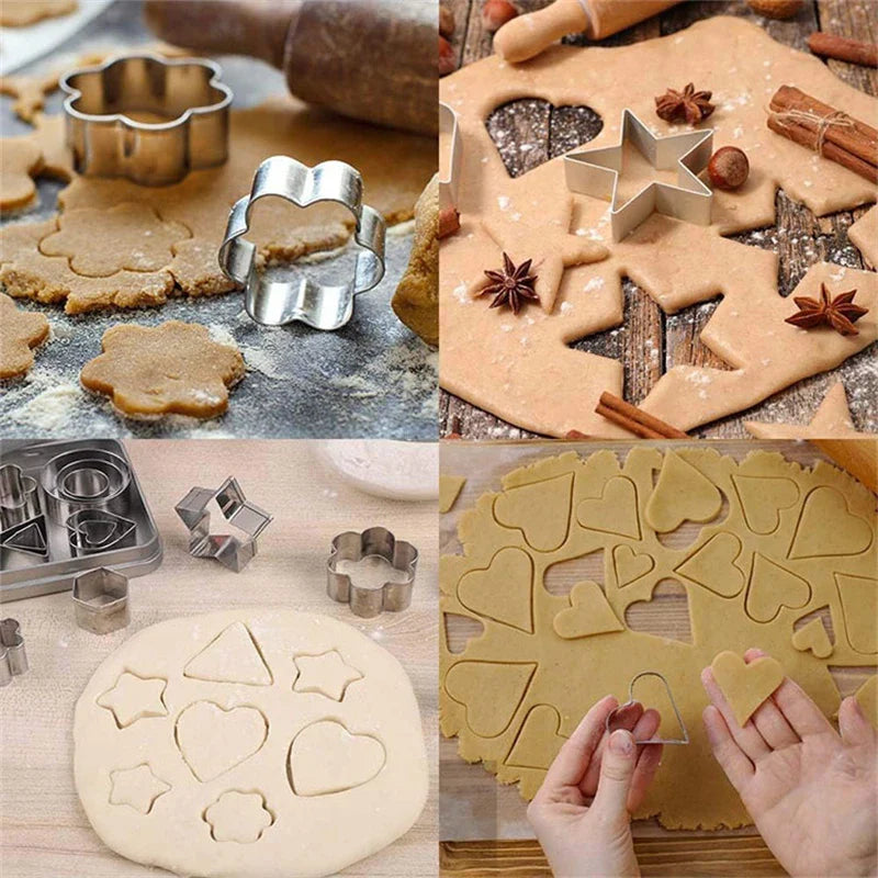 30-Pc Mini Stainless Steel Cookie Cutters Set – 10 Shapes