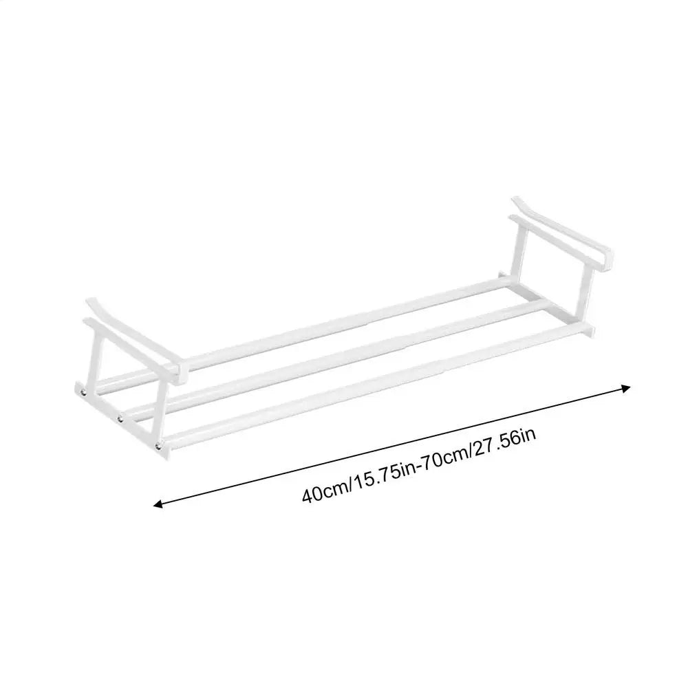 Expandable Closet Shoe Rack Adjustable Storage Organizer for Garage Dorm Room Hallway Entrance Entryway College Supplies Peaceful Pleasures Health and Wellness White Color
