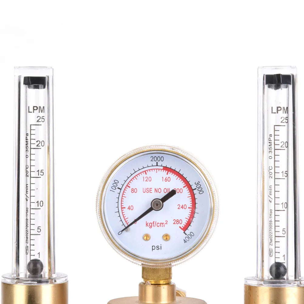 Dual Tube Argon Regulator Flowmeter Gas Pressure Reducer G5 8 Male