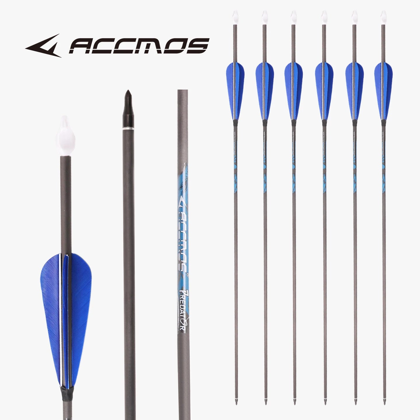 6 12 Shooting Arrow ID6 2 Pure Carbon Rod Blue True Feather Hunting