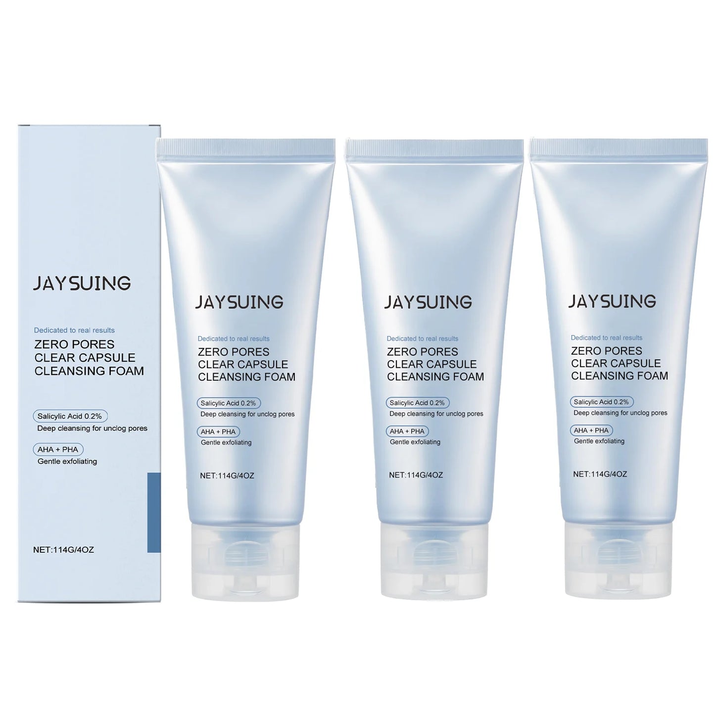 114g Salicylic Acid Cleansing Foam Oil-Control Cleansing Foam Deeply Cleans Pores Moisturizes Skin Refreshing Hydration Peaceful Pleasures Health and Wellness 3 PCS