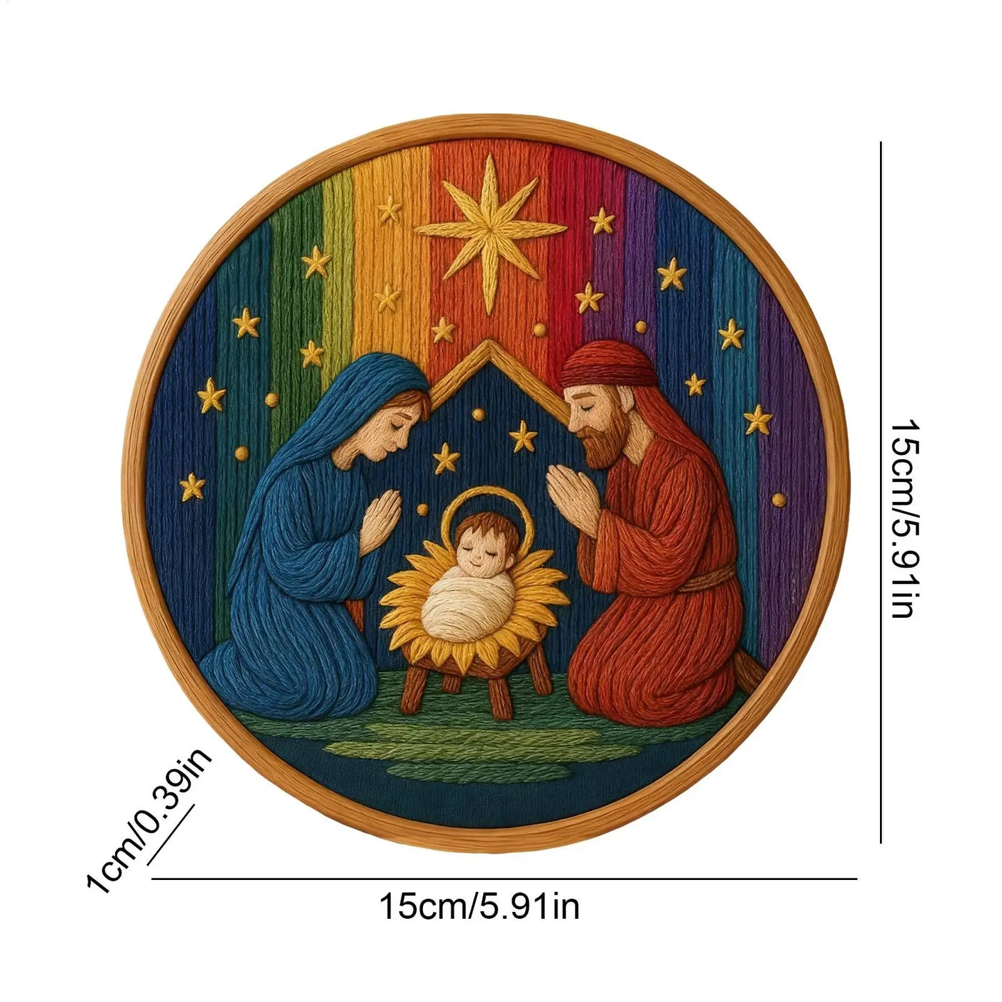 Nativity Christmas Embroidery Kit for Beginners | Holiday Craft