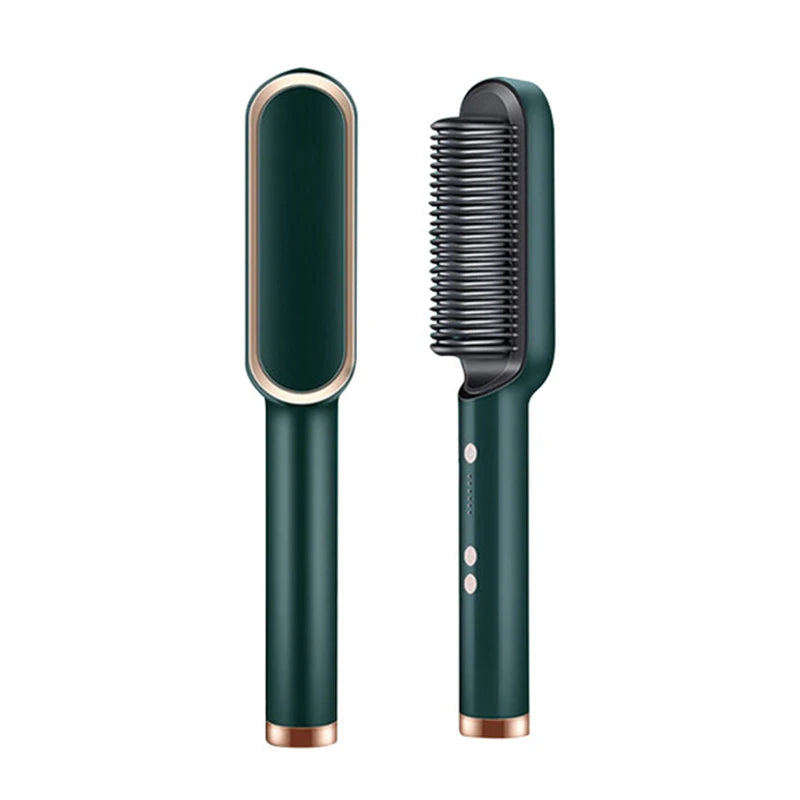 Hair Straightener Hot Comb Curling Iron Multi-speed Electric Straightening Comb Curling Iron Hair Brush 2023 Hot Sale Peaceful Pleasures Health and Wellness green UK
