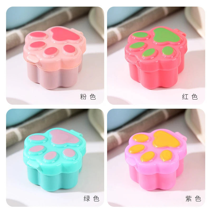 New Portable Condiment Bottle Cat Paw Sauce Container Flower Condiment Bento Japanese Salad Dressing Tomato Sauce Divided Bottle Peaceful Pleasures Health and Wellness A 4pcs
