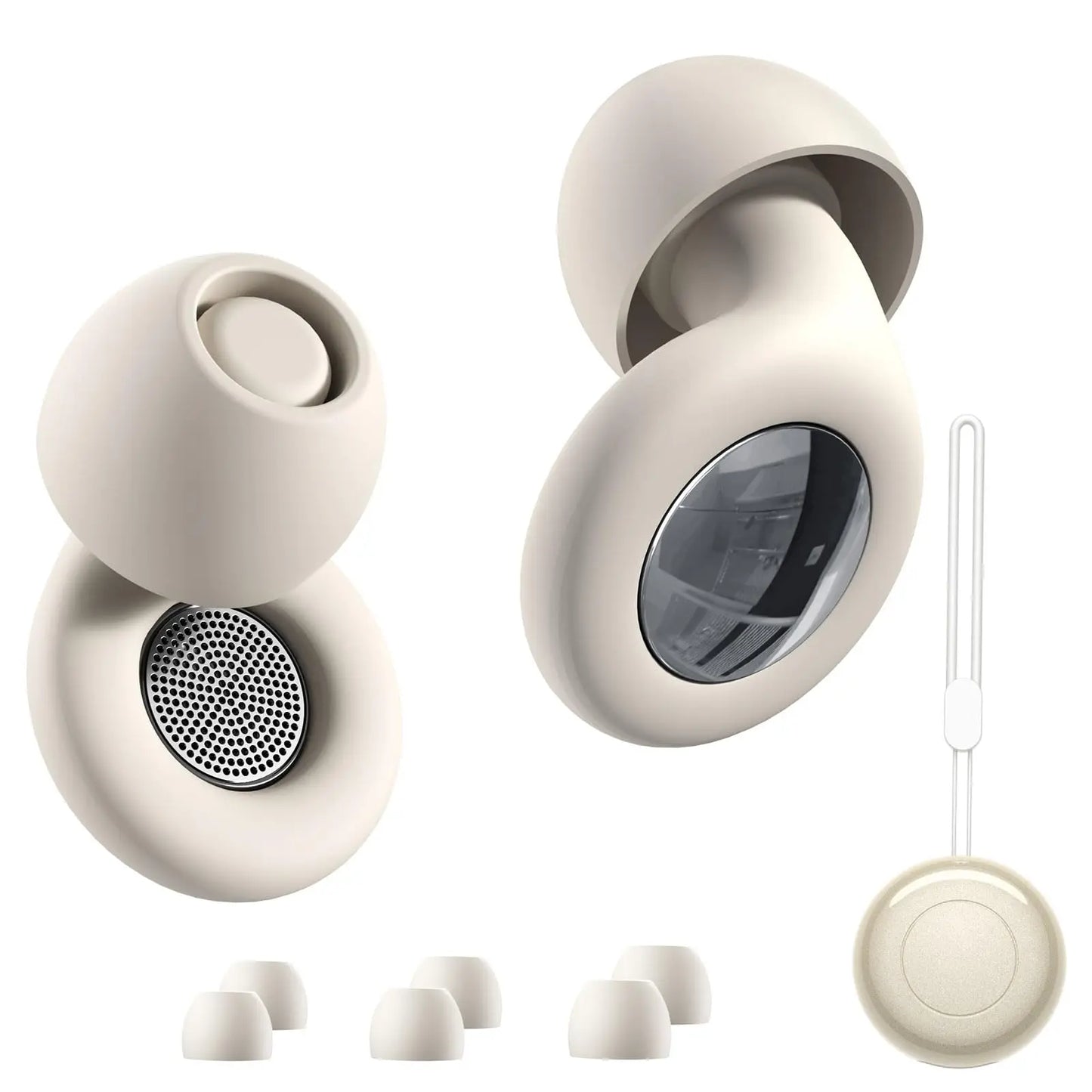 Noise Cancelling Ear Plugs For Sleeping 45db Silicone Reusable Ear Plugs With Case 8 Eartips Peaceful Pleasures Health and Wellness SKU-01-White