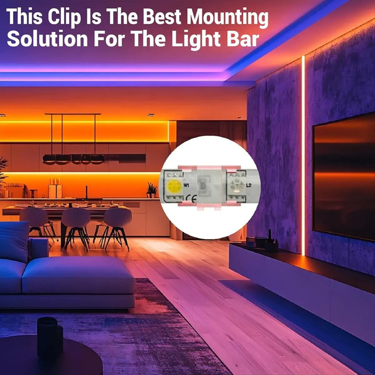 *ABDH 100PCS Mounting Clips for LED Light Strips with Self-Adhesive Tape + Screw Light Clips for Indoor Light Strips Peaceful Pleasures Health and Wellness