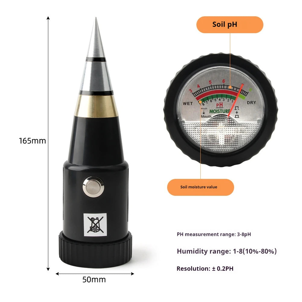 Soil Detector 2-In-1 Small Fertility Nutrient Moisture Monitoring Station Ph and Water Content Meter Tester Peaceful Pleasures Health and Wellness
