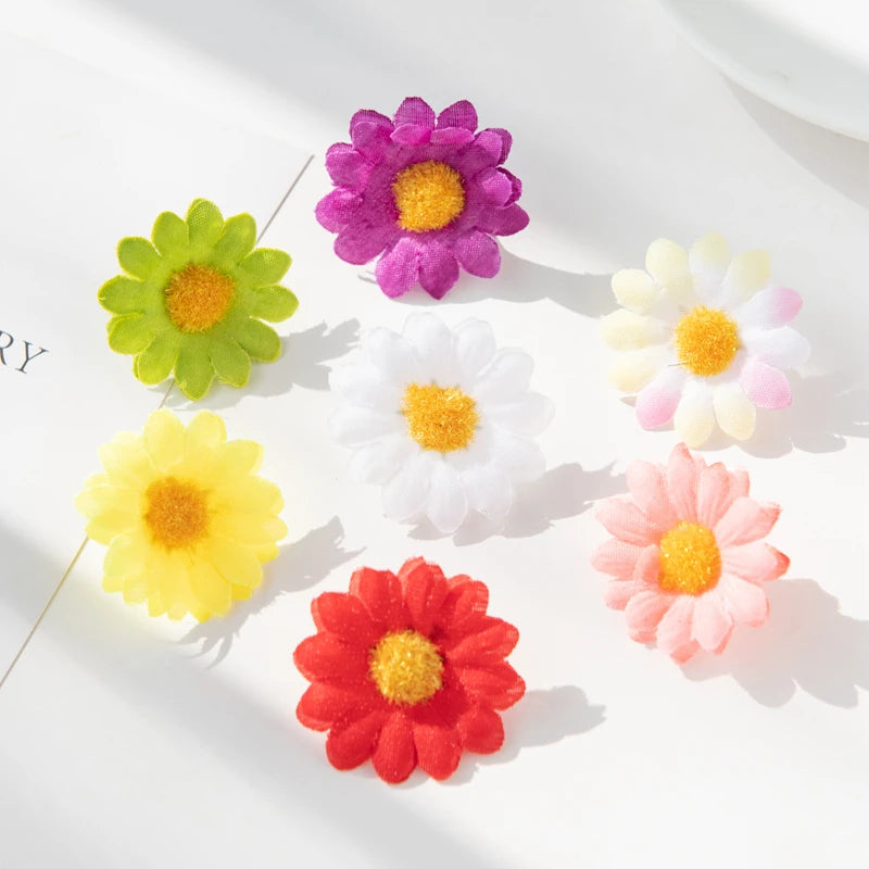 Mini Silk Daisy Artificial Flowers 50/100pcs | Wedding & DIY Decor