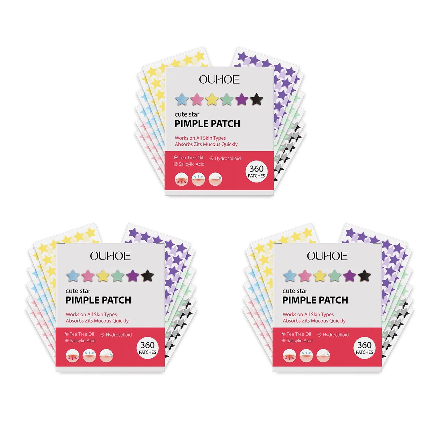 Star Shaped Hydrocolloid Pimple Patches 360pc | Acne Spots