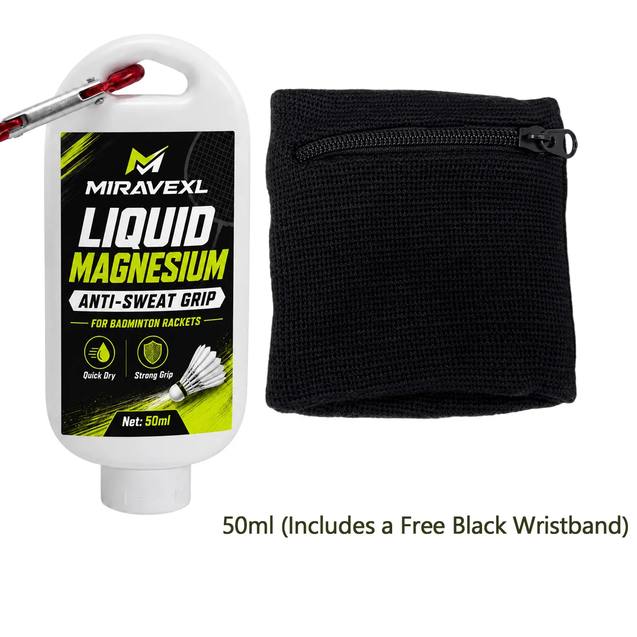 MIRAVEXL Liquid Grip Enhancer for Badminton + Free Wristband