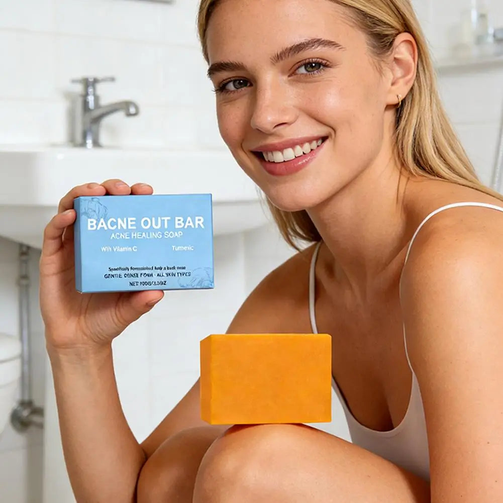 Natural Turmeric Soap Bar for Acne with Vitamin C Alphaarbutin,Acne Treatment Bar Soap Exfoliating Cleanser for Body Face Care Peaceful Pleasures Health and Wellness