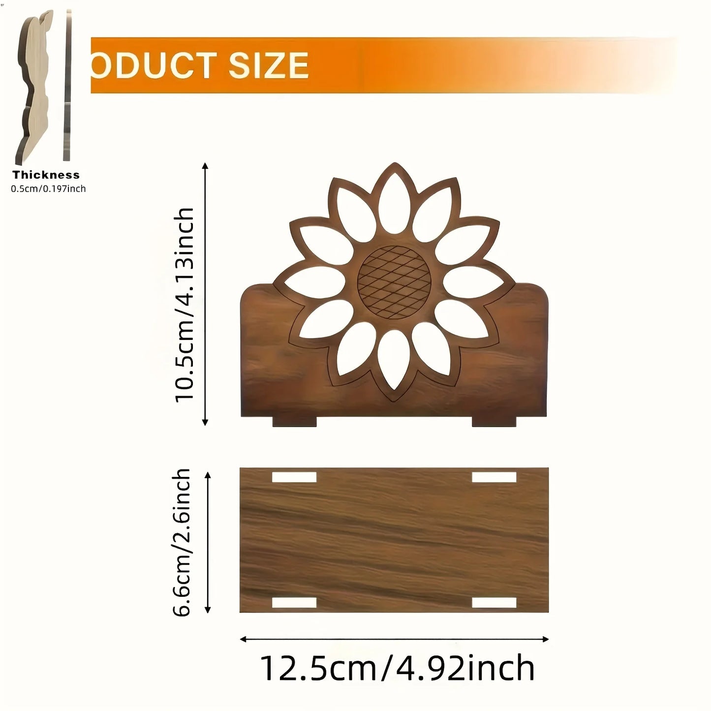 Wooden Sunflower Napkin Holder | Farmhouse Kitchen Decor Napkin Holder Peaceful Pleasures Health and Wellness