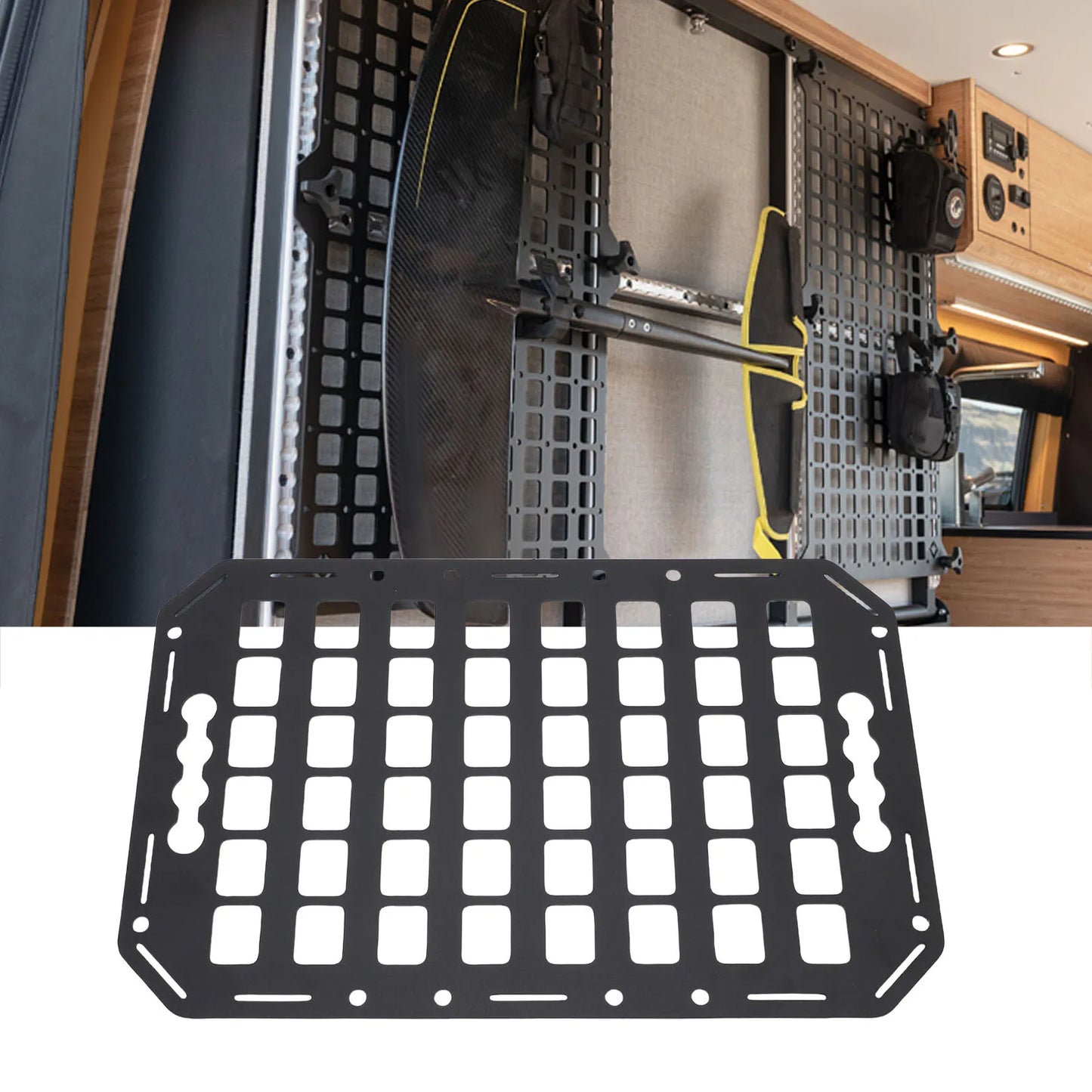 Aluminum Truck Bed MOLLE Panel 432x273mm | L Track Mount