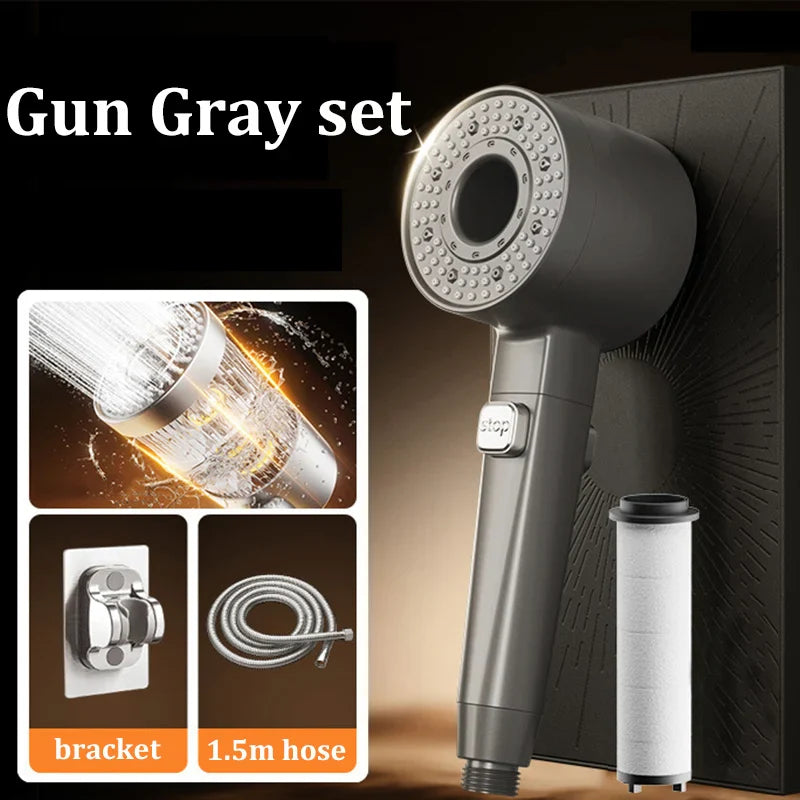 5-Speed Filtered Handheld Shower Head Set – Water Saving
