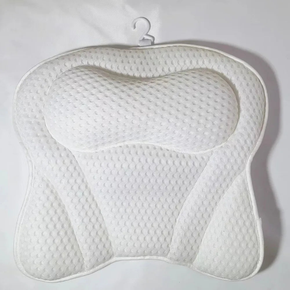 4D Mesh Bath Pillow – Non-Slip Suction Cups & Neck Support