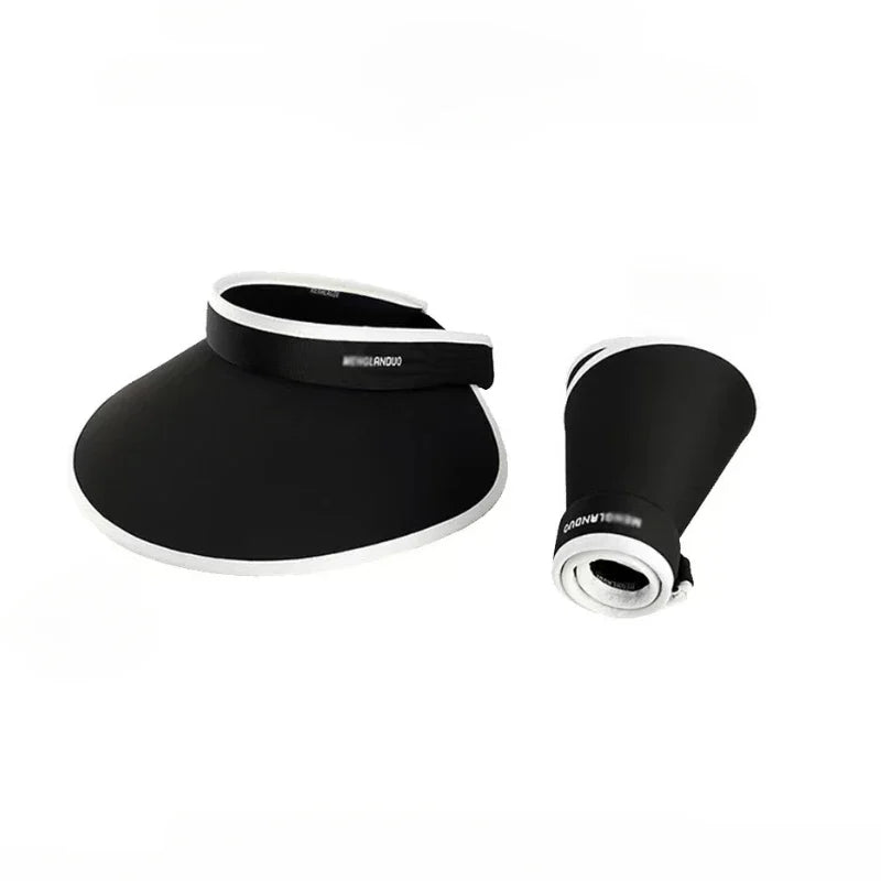 Women's Wide Brim UV Sun Visor Hat – Open Top, Foldable
