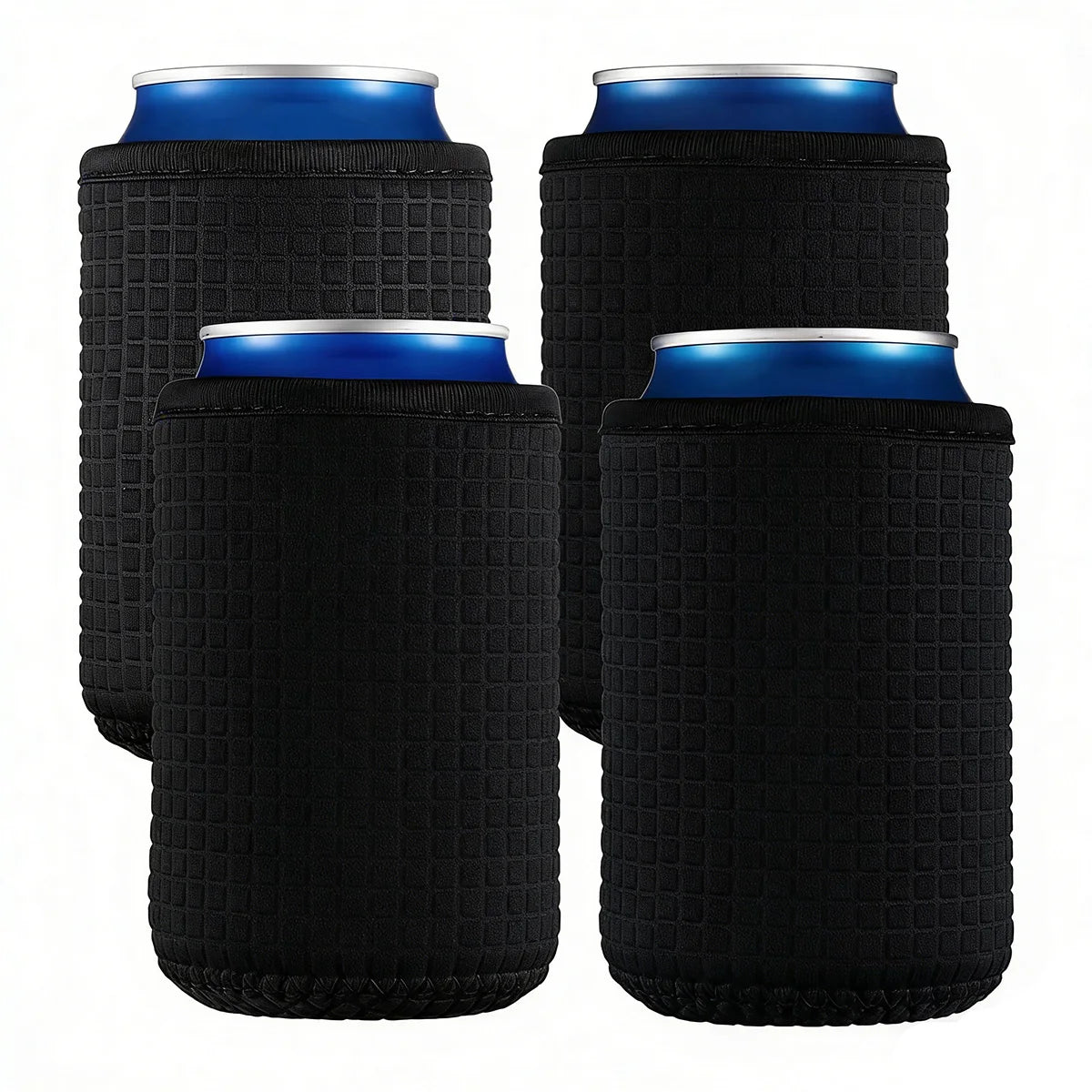 4 Pack 300ml/10oz Beer Bottle Insulator Sleeves, Insulated Reusable Cup Covers for Cans and Bottles, Drink Cooler Sleeve Set Peaceful Pleasures Health and Wellness black