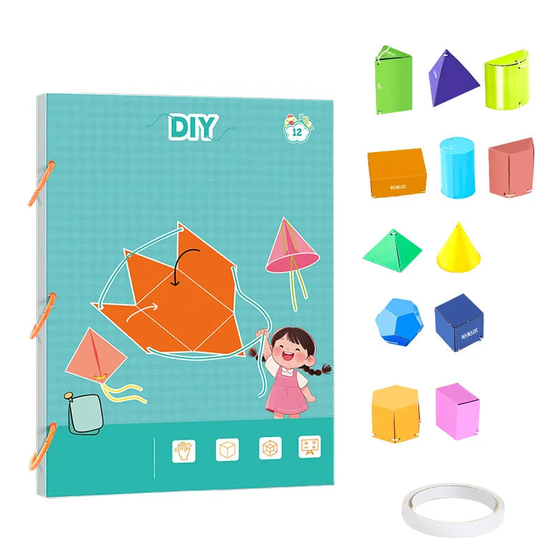 Pull-String 3D Geometry Book – Volume & Surface Area Formulas