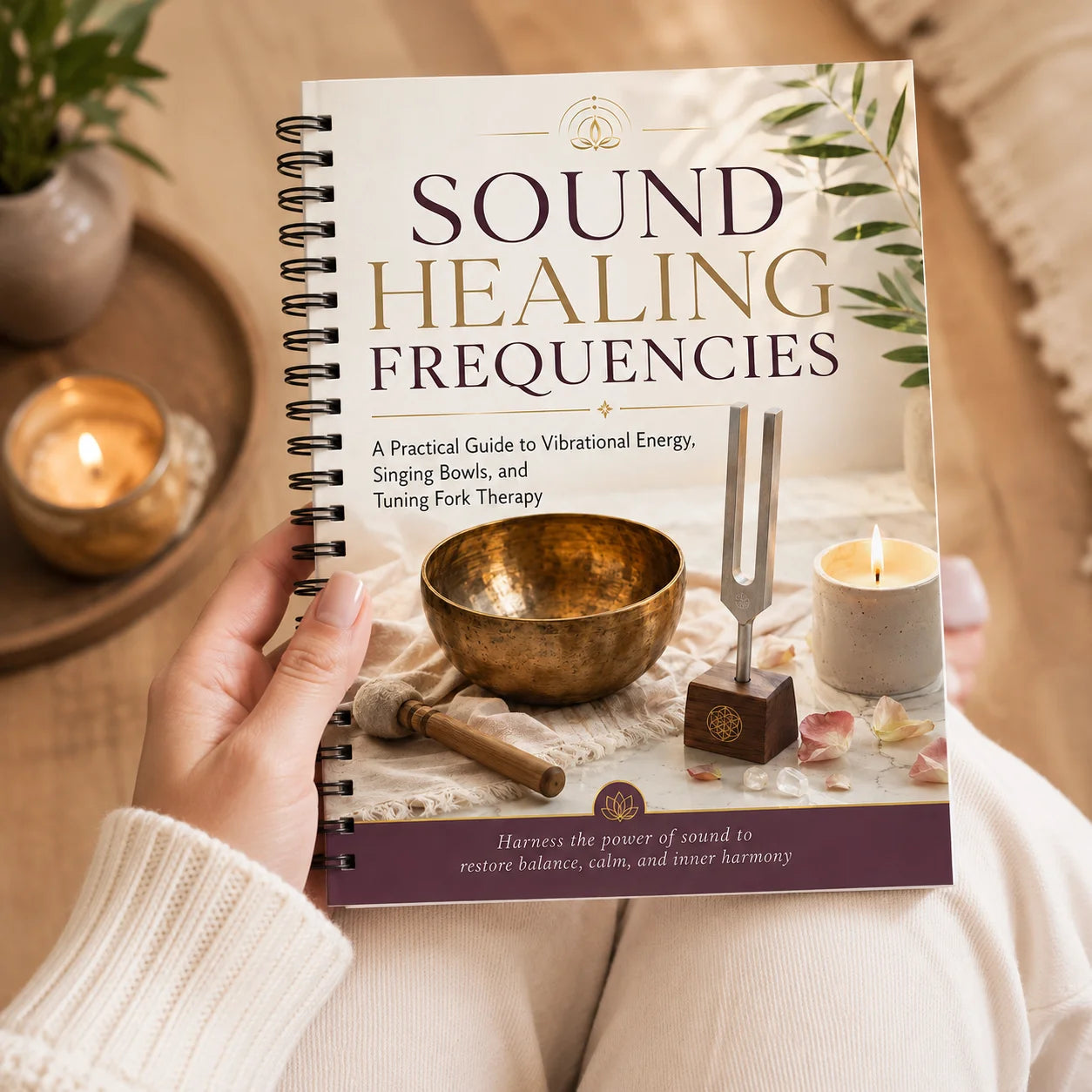 A5 Spiral Sound Healing Frequencies Notebook Singing Bowl Tuning Fork