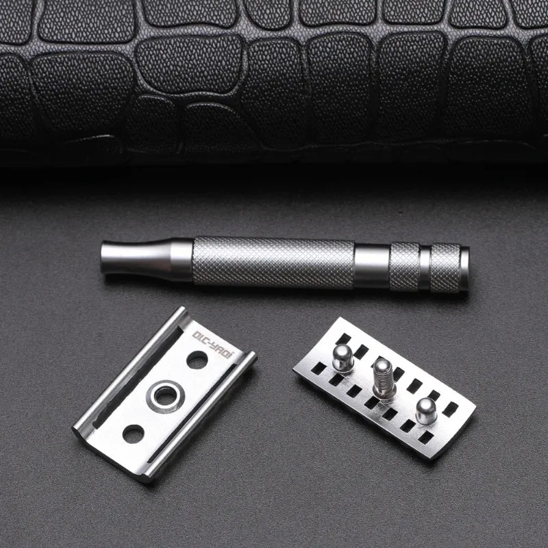 2026 Flash Sale YAQI KNIGHT-HELMET razor Head Stainless Steel Handle DE Safety Razor for Men Peaceful Pleasures Health and Wellness