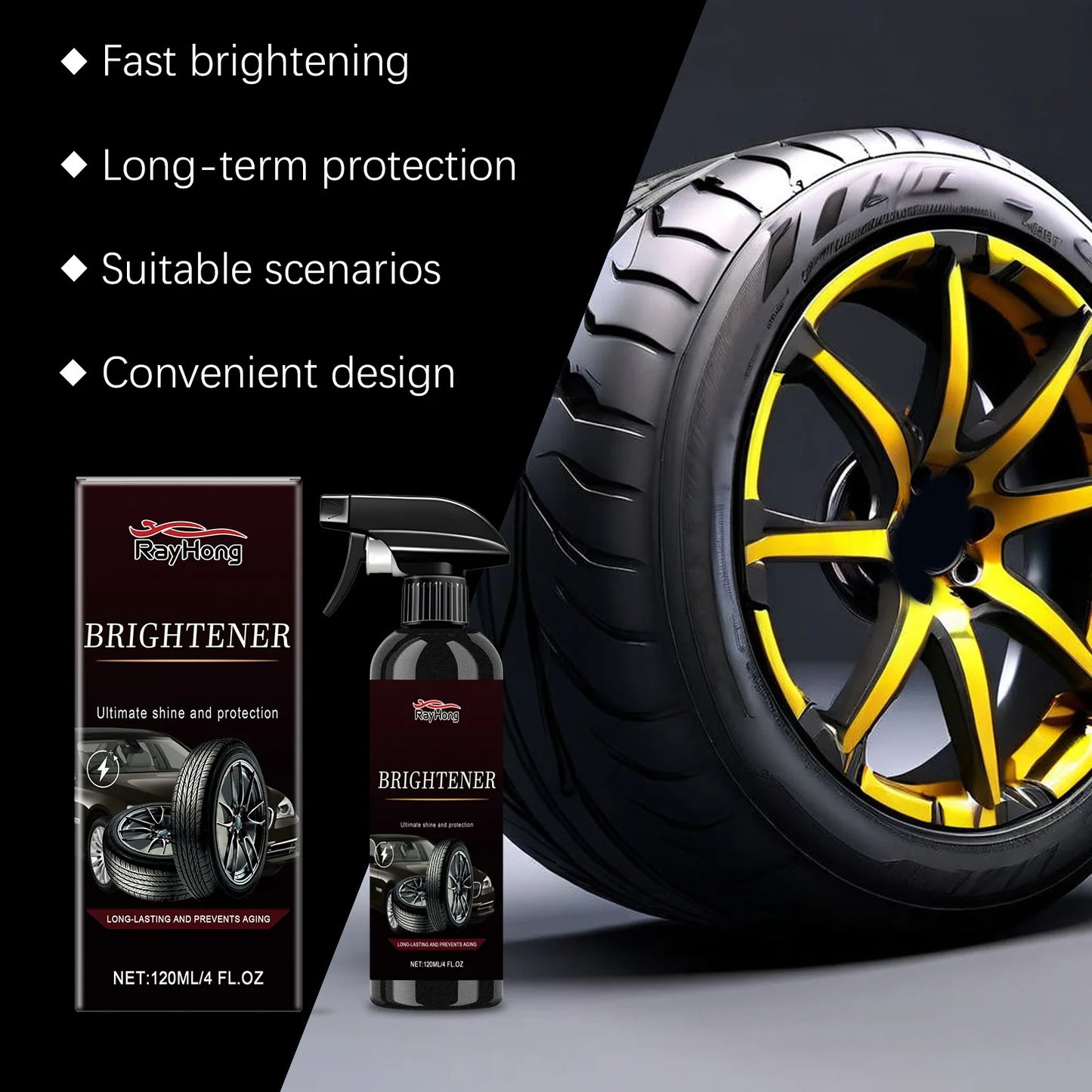 Rayhong Car Tire Gloss Spray | Waterproof Anti-Fouling Protection