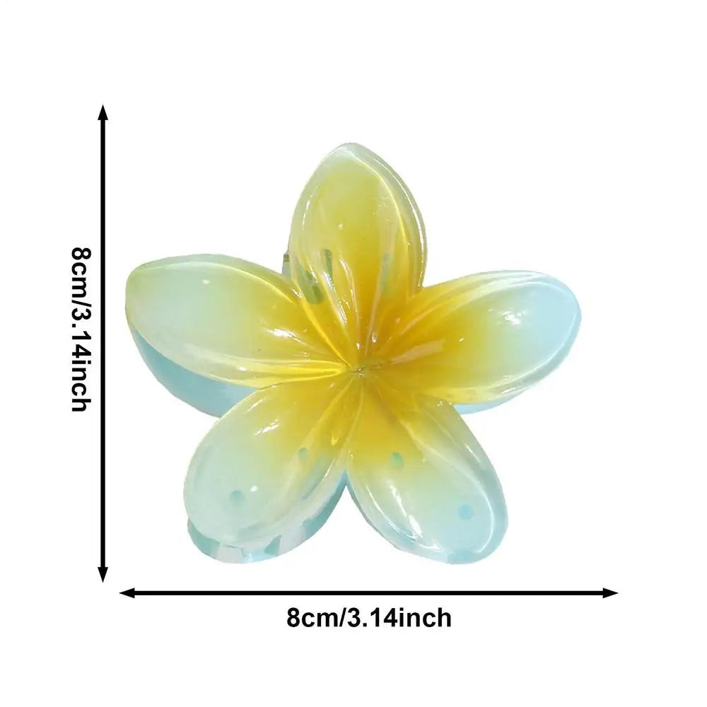 Hawaiian Flower Hair Claw Clips Large Claw for Thick/Thin Hairpins for Women Girls Barrettes Beach Summer Hair Accessories Gifts Peaceful Pleasures Health and Wellness light blue