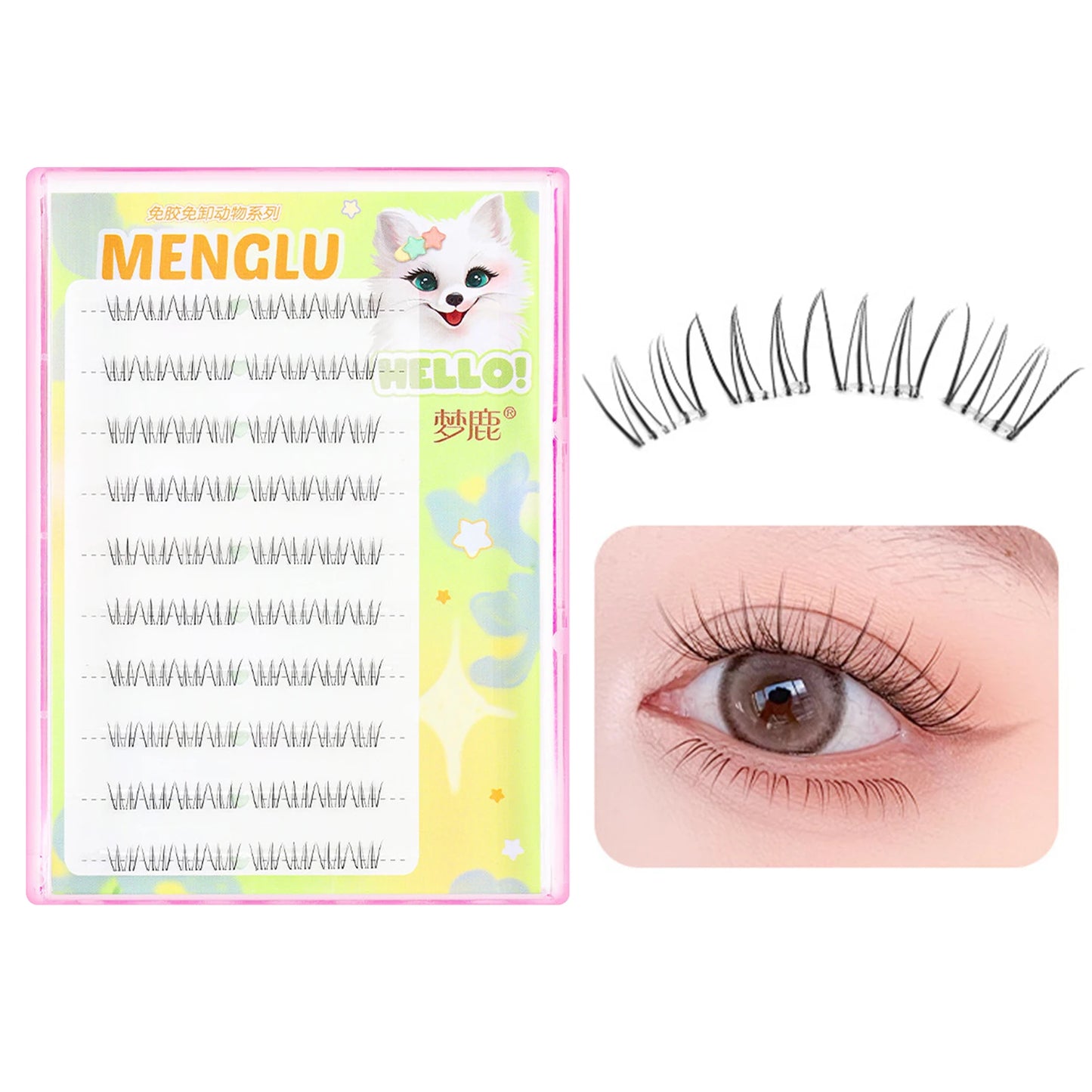 Self-Adhesive Cluster Lashes | No Glue Wispy Reusable Lashes