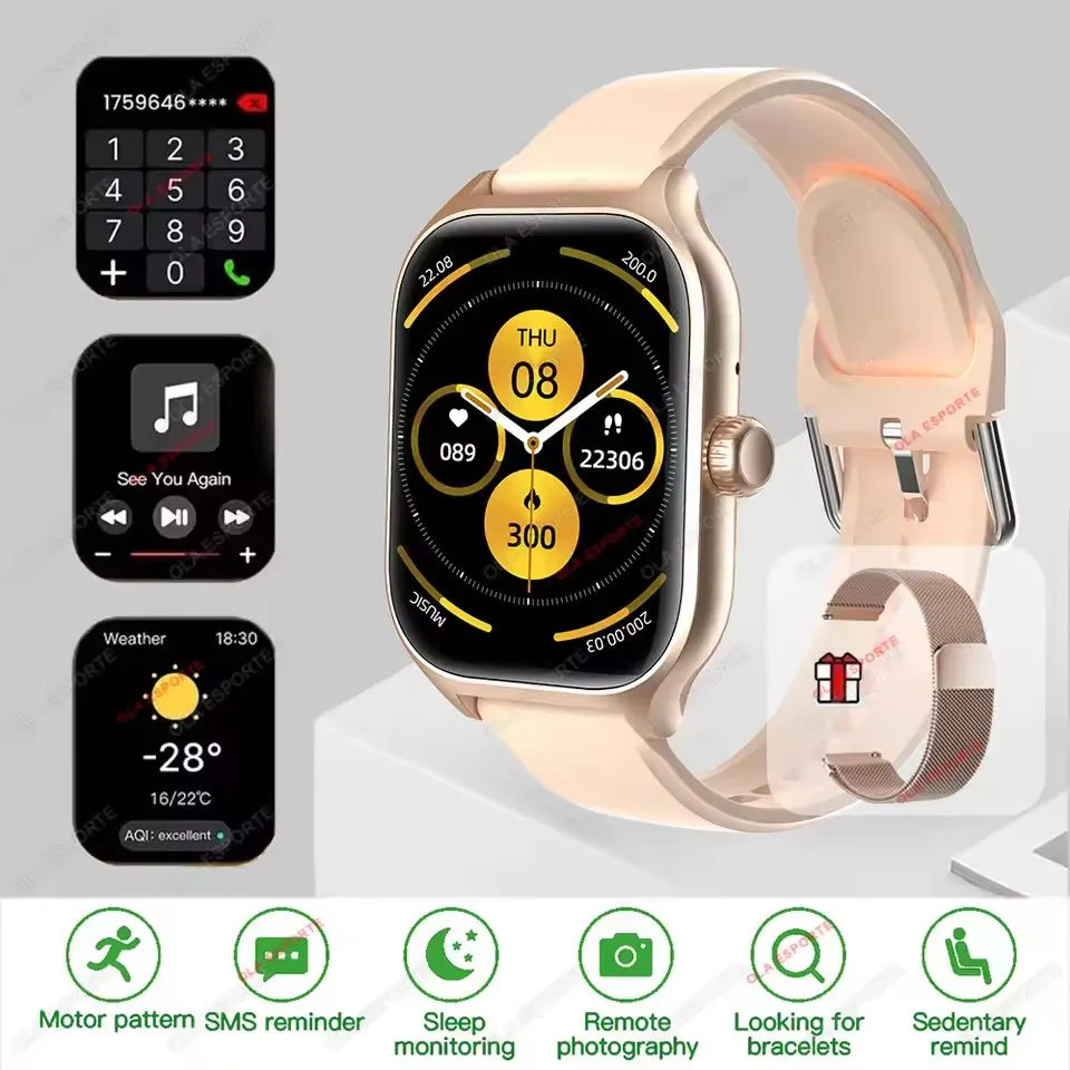 New Smart Watch Android IOS Phone 2.01 Inch Color Screen Bluetooth Answer Call Fitness Watches Tracker Smartwatch Women Men MA27 Peaceful Pleasures Health and Wellness Go20Milan