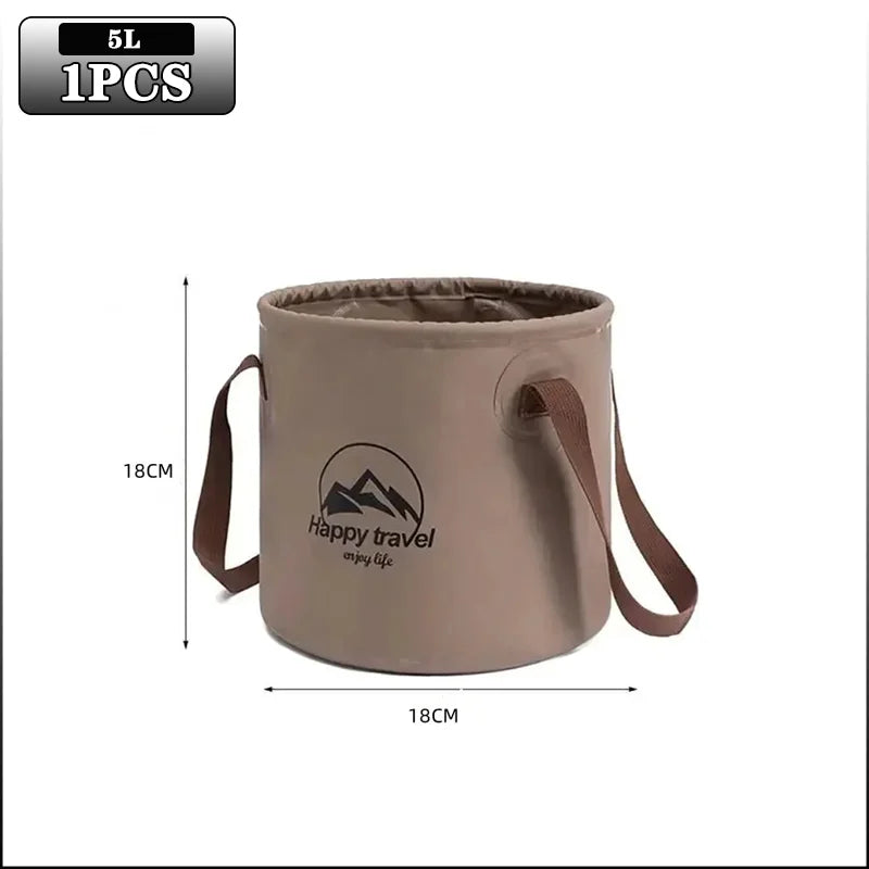 Folding Portable Bucket with Lid 5L 10L 20L | Camping Car Wash