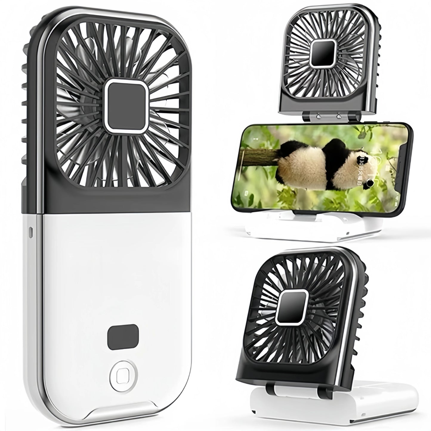 Foldable Neck Fan USB Rechargeable Power Bank & Digital Display