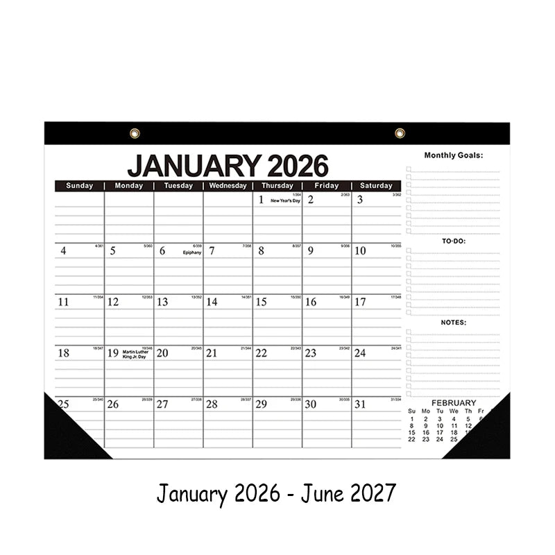 2026–2027 Wall Calendar 18-Month Planner | Home & Office