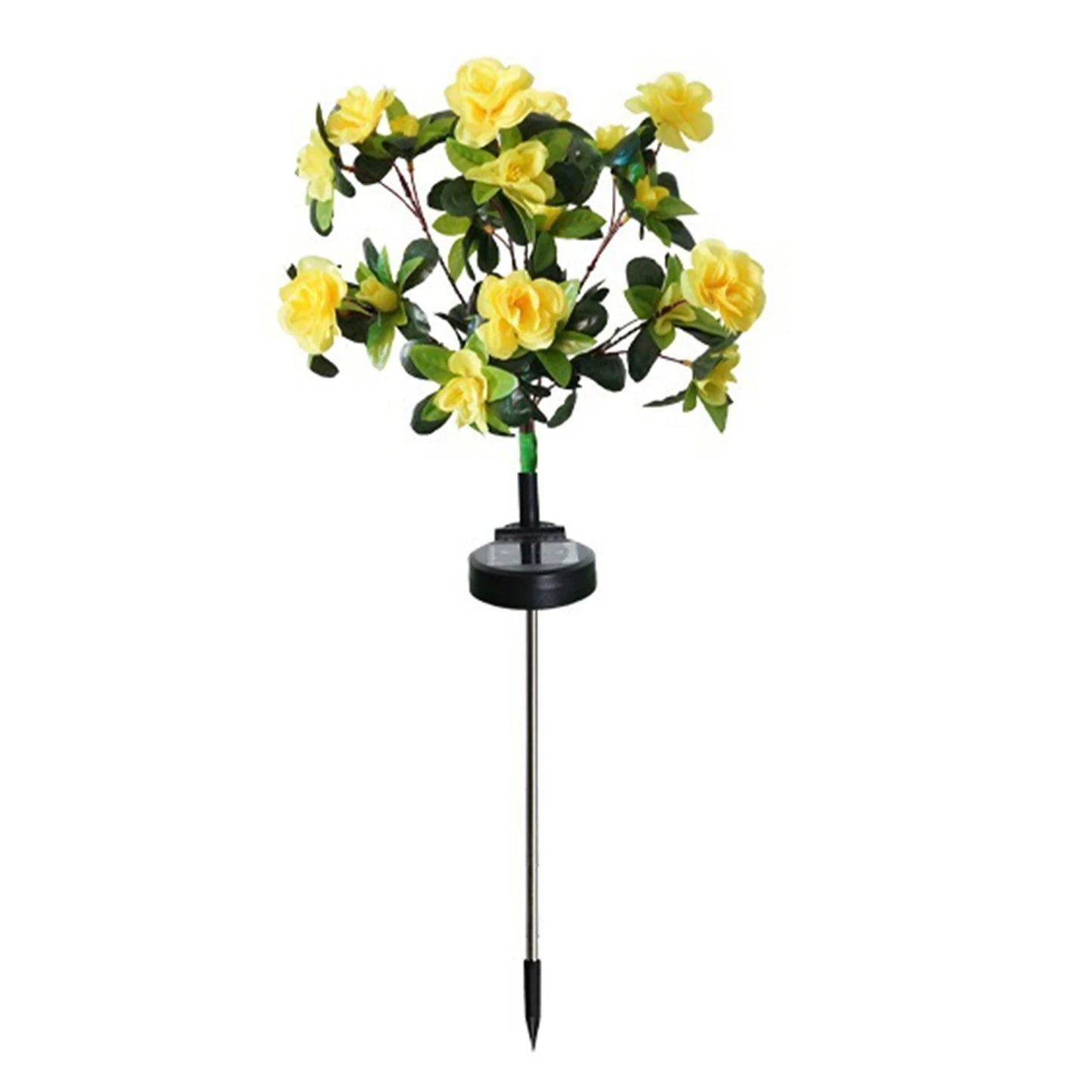 Flower Outdoor Decorative Solar Light Waterproof Outdoor Lights with LED Light for Garden Pathway Patio Lawn Backyard Fence Peaceful Pleasures Health and Wellness Yellow