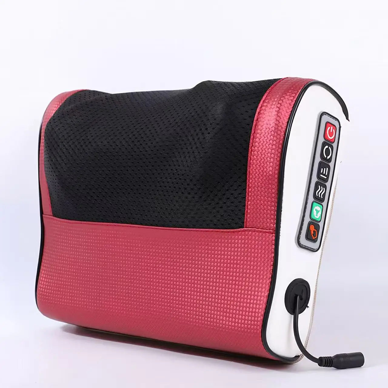 Multifunctional Shiatsu Neck Massage Pillow with Heat for Neck Shoulder Waist Back Full Body Massage Relax at Home Office Peaceful Pleasures Health and Wellness Red 6 Buttons