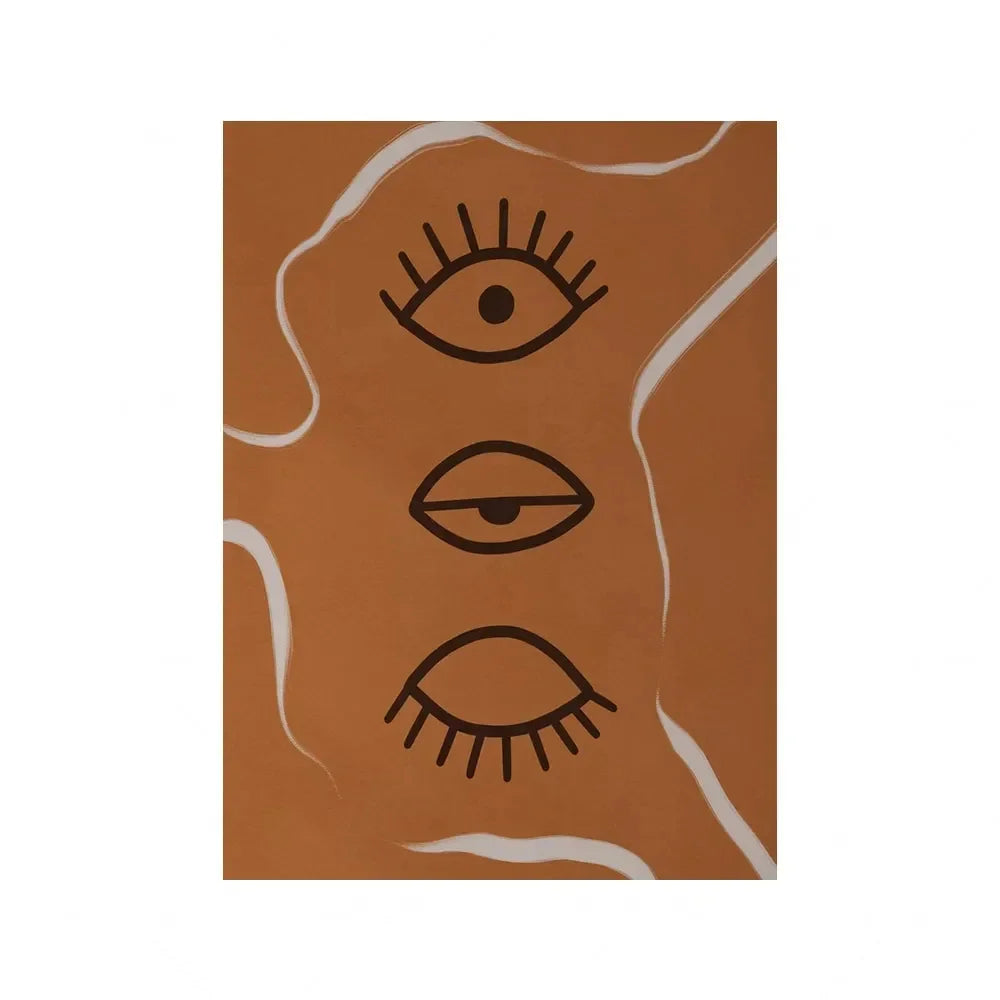 Burnt Orange Boho Abstract Canvas Wall Art | Terracotta Print Canvas Wall Art Print Peaceful Pleasures Health and Wellness 3 20x30cm Unframed