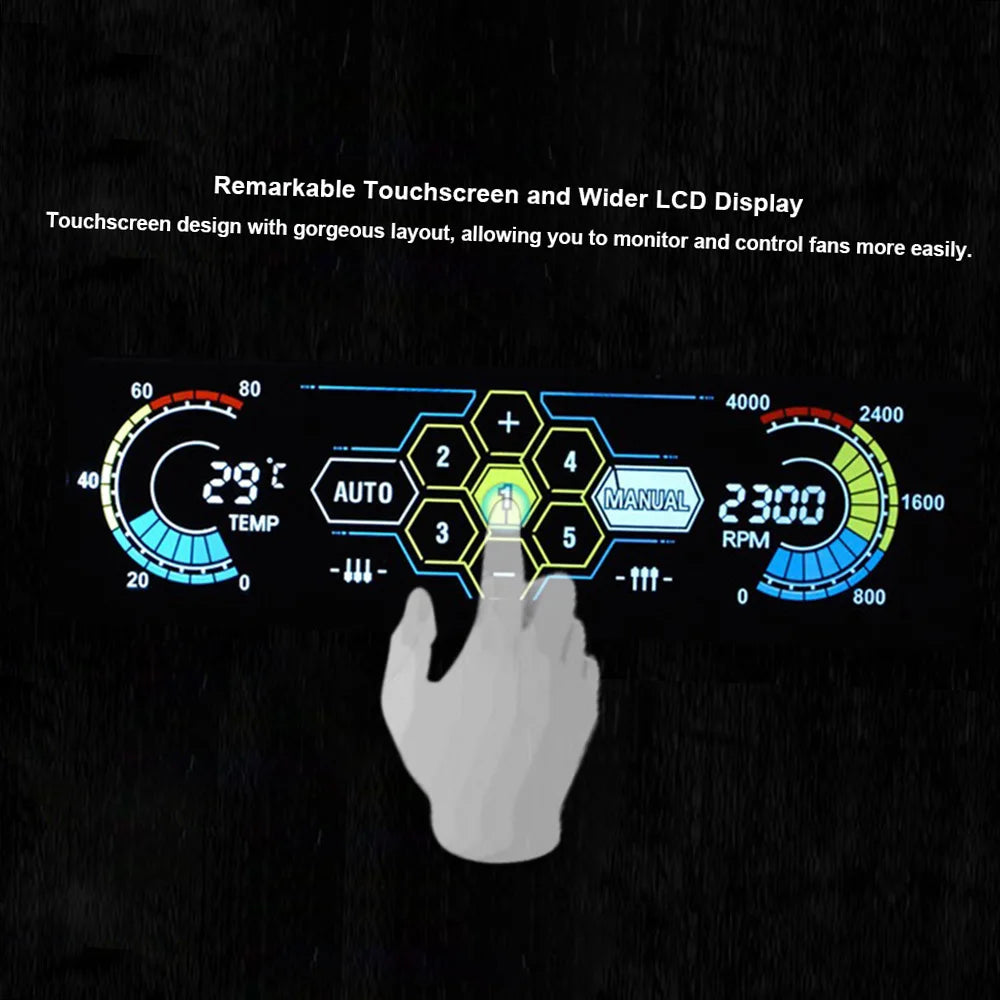 5.25" Touchscreen PC Fan Controller – 5 Channel Temp Monitor