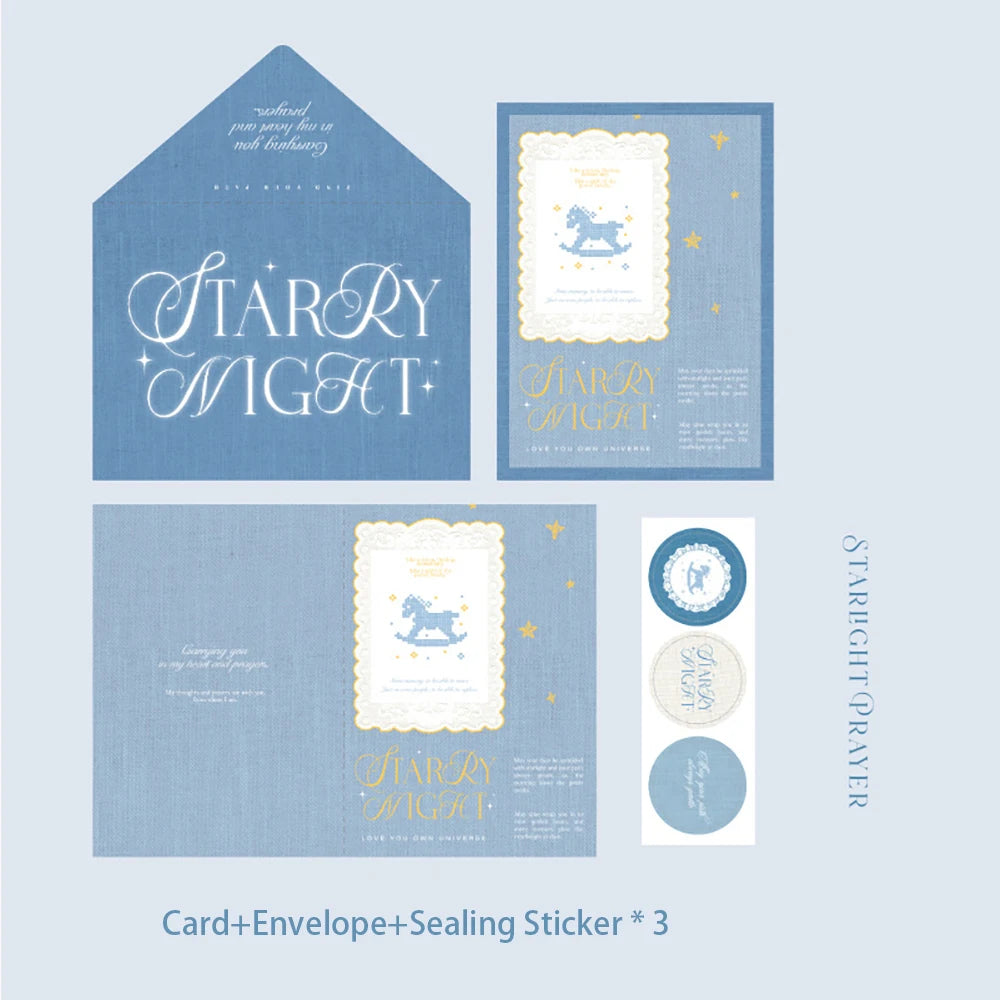 Stamping Relief Greeting Card&envelope Lace Poetry Series High-end