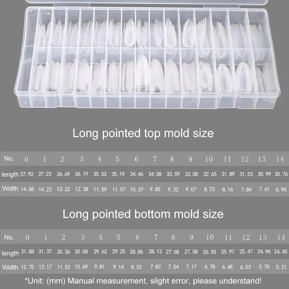 240-Piece Reusable Nail Extension Forms – Coffin & Almond Peaceful Pleasures Health and Wellness Ivory