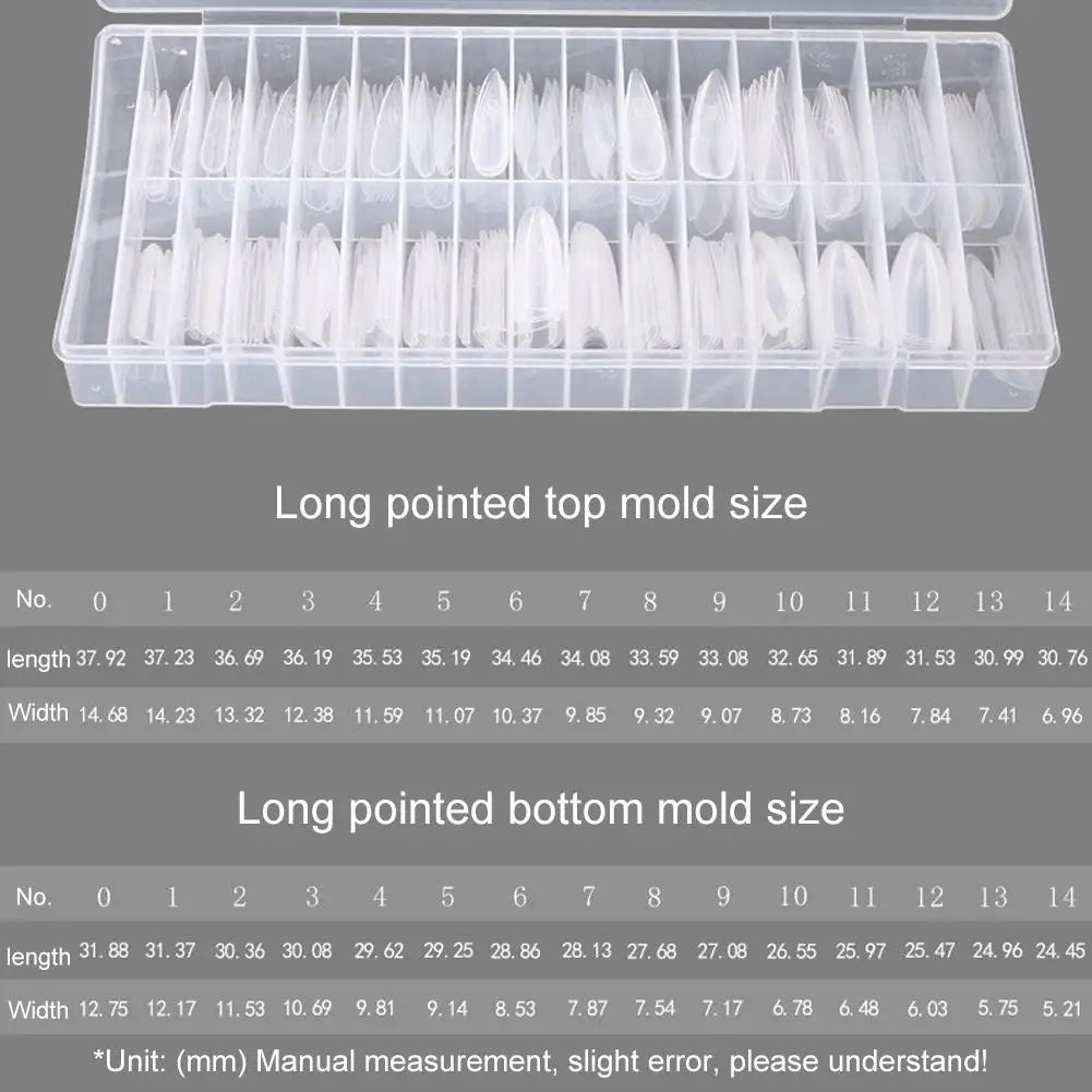 240-Pc Reusable Nail Extension Forms – Almond & Coffin Molds