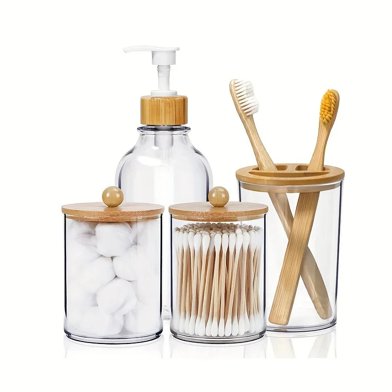 4/5-Piece Bathroom Accessories Set – Complete Bathroom Organizer with Soap Dispenser & Toothbrush Holder