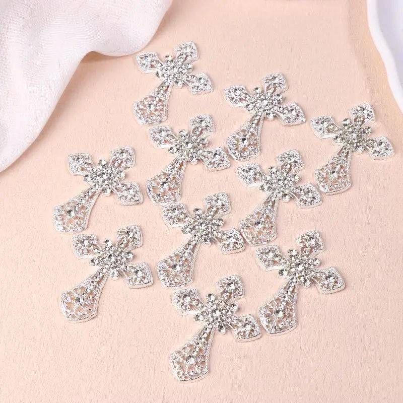 Vintage Cross Flatback Rhinestone DIY Craft Embellishments 2/10Pcs