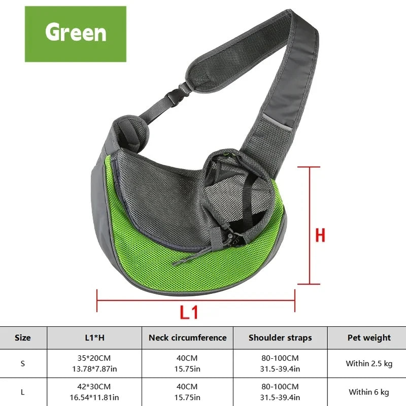 Breathable Mesh Dog & Cat Sling Carrier – Travel Crossbody Bag