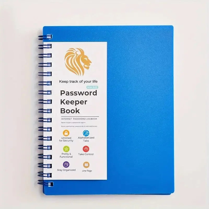 A6 Password Log Book Alphabetical Tabs Spiral Bound Organizer Home