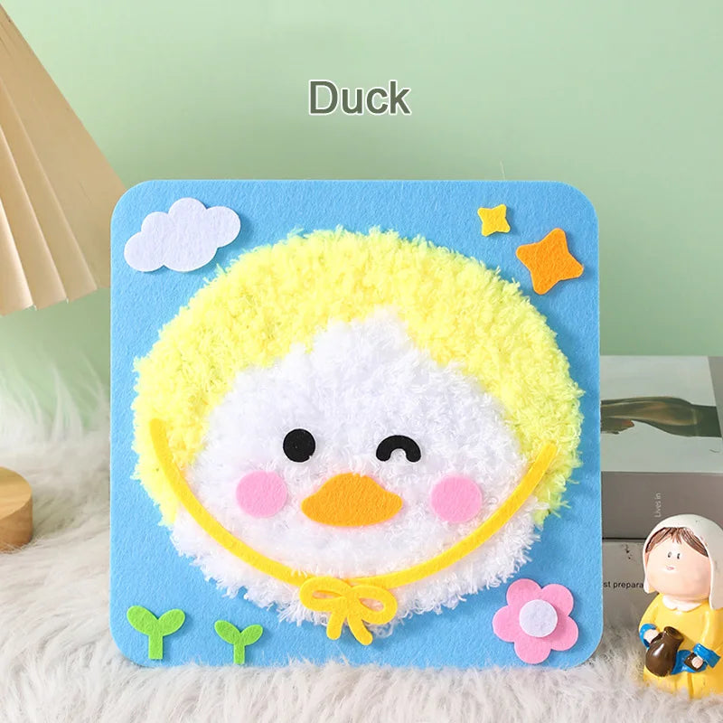 DIY Cartoon Animal Embroidery Doll Kits Fun Non-woven Fabric