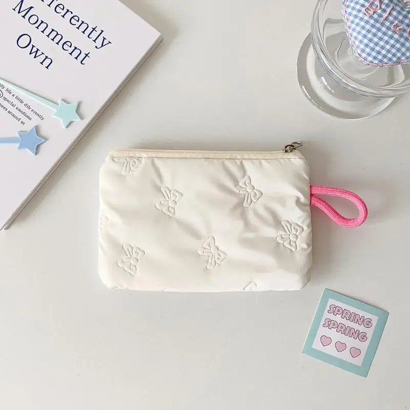 Heart Bow Coin Purse Zipper Cosmetic Pouch – Mini Organiser