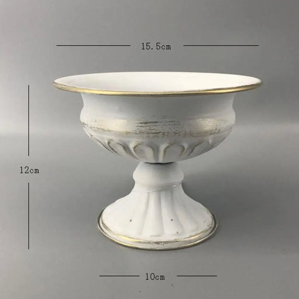 Antique Iron Flower Vase | Metal Centerpiece for Home & Events
