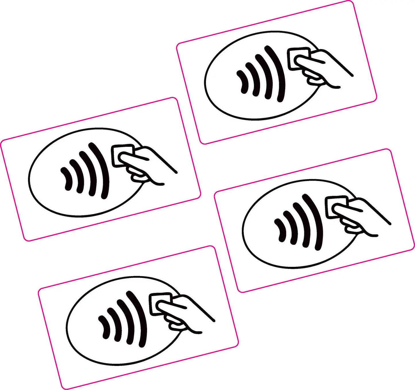 4Packs 105x60mm Contactless Card Payment Vinyl Stickers Taxi Shop Business Peaceful Pleasures Health and Wellness Default Title
